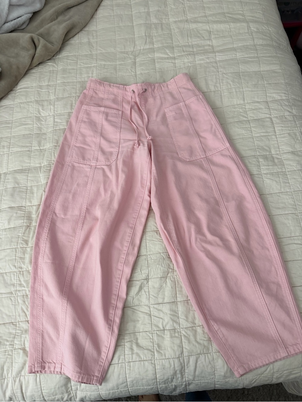 PINK Victoria's Secret Light Pink Wide-Leg Utility Pants